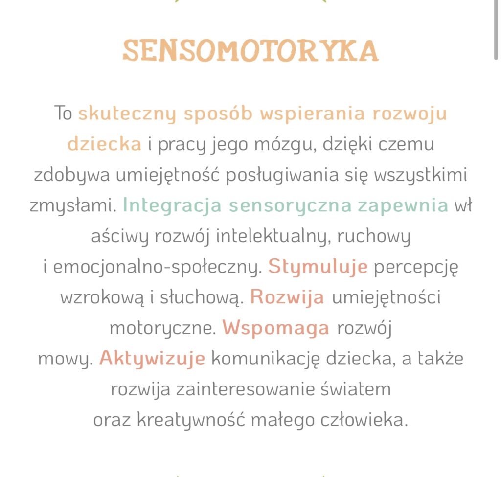 żłobek śpiewające brzdące sensomotoryka