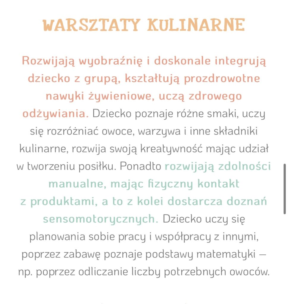 żłobek śpiewające brzdące warsztaty kulinarne